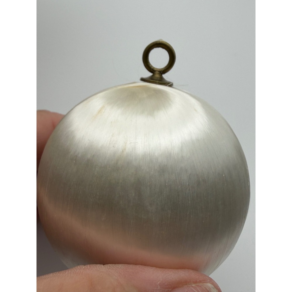 Vintage Cream White Satin Sheen Christmas Ornaments Set of 15 2 Inch Damaged
